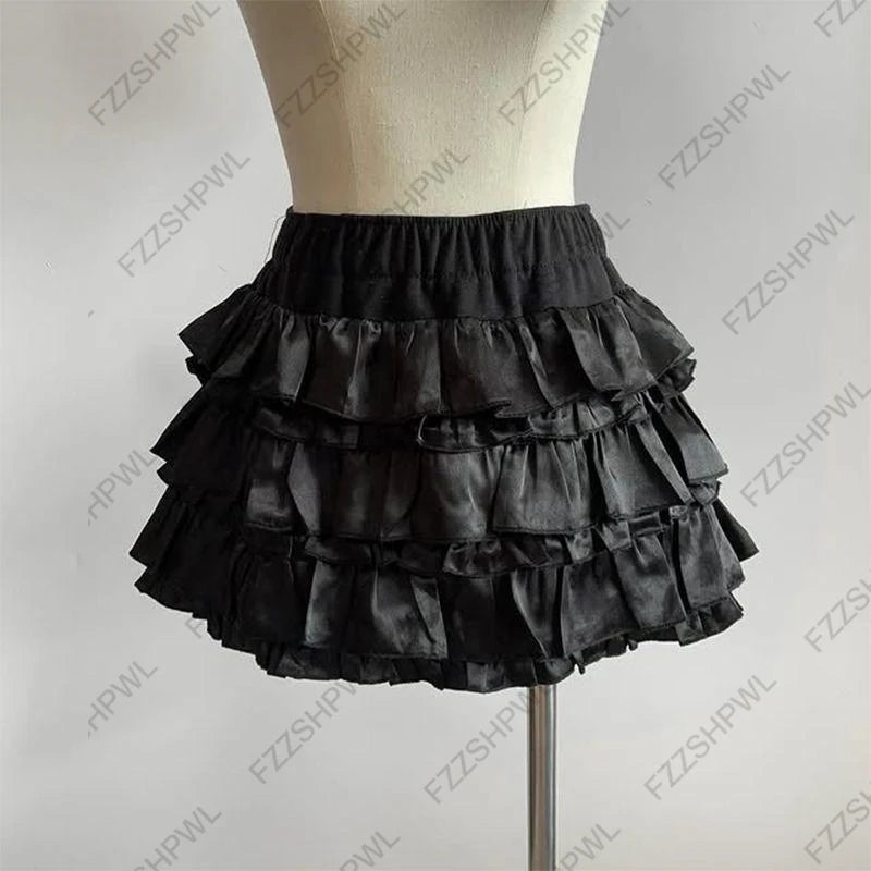 Polka Dot Lace Bow Mini Skirt