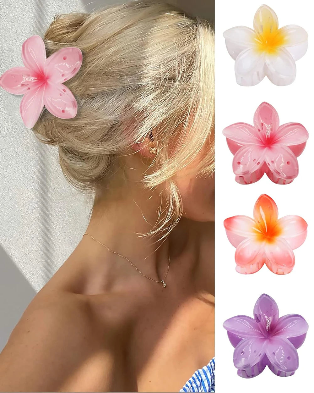 Large Colorful Flower Hair Clips