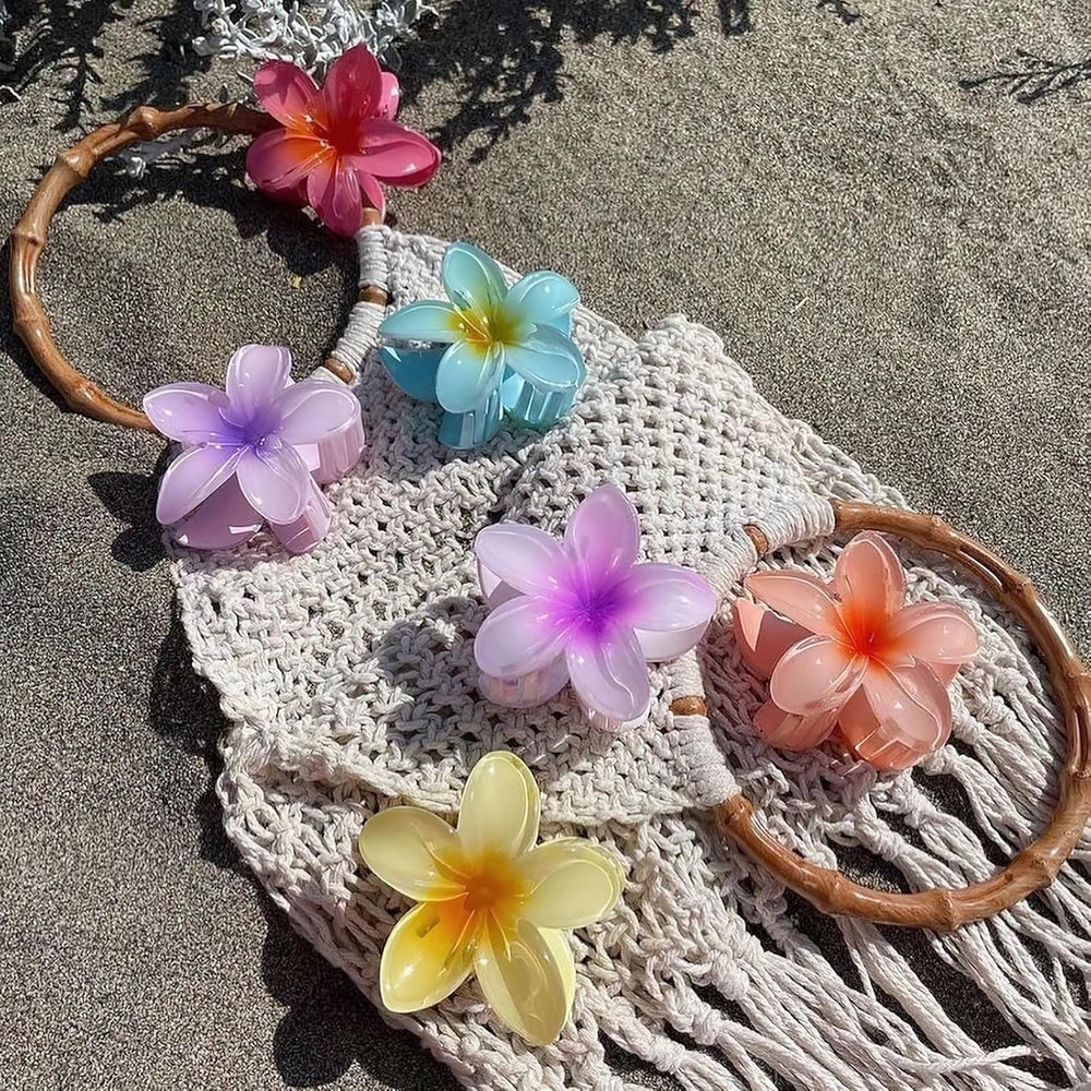 Large Colorful Flower Hair Clips